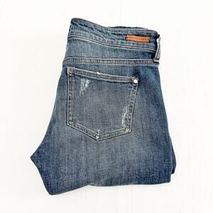 Pilcro and The Letterpress Hyphen Flower Embroidered Dark Wash Jeans Size 26